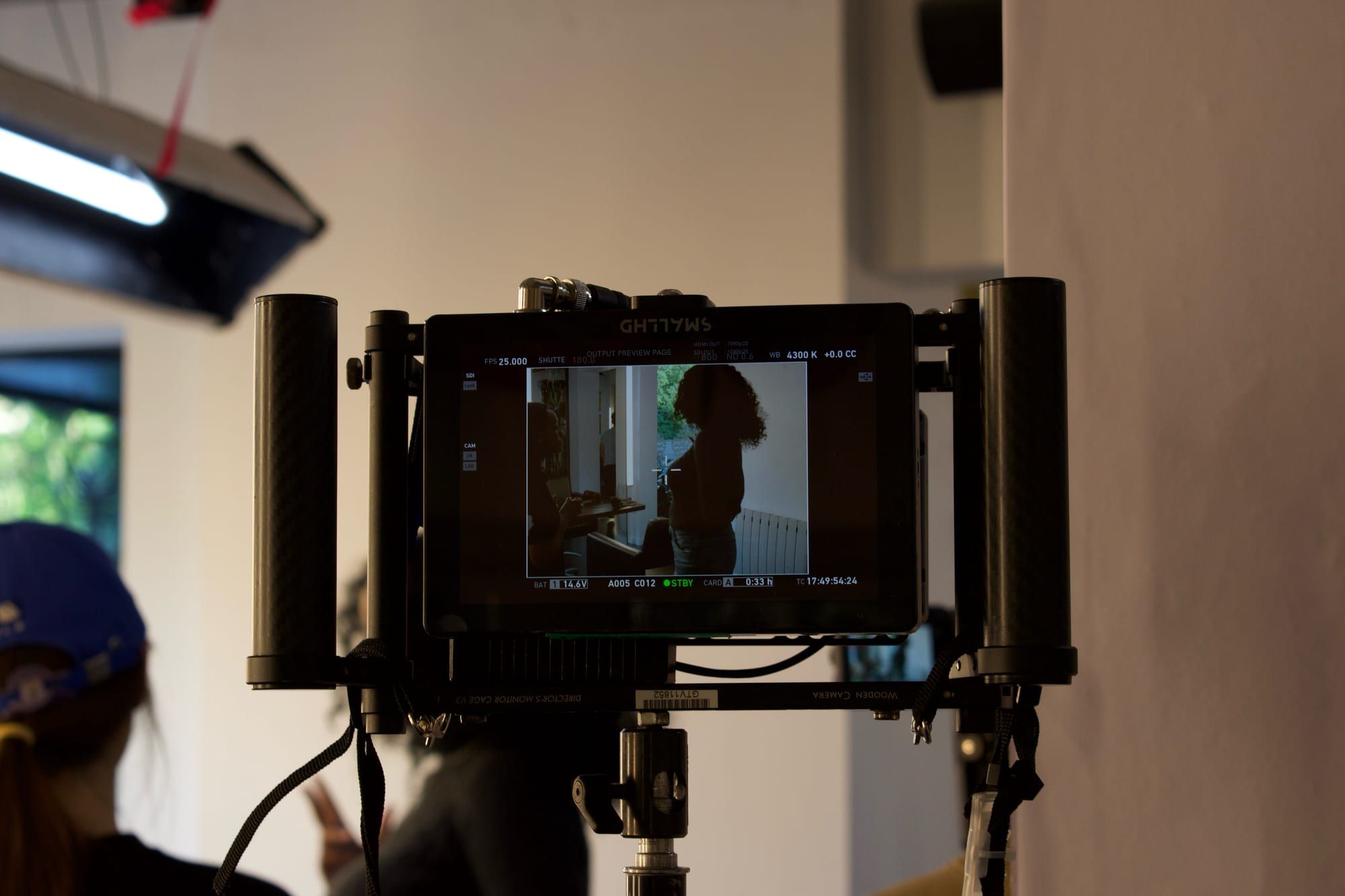 The camera's field monitor, showing the scene being shot. (opens a larger view)
